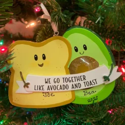 4.25" Avocado And Toast Couple Personalized Christmas Ornament OR2199