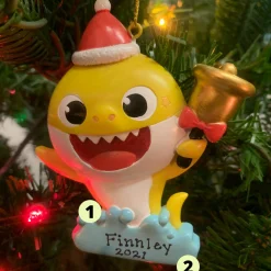 4" Baby Shark Ollie Personalized Christmas Ornament BK2211