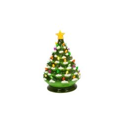 8" Battery Musical Lighted Green Or White Ceramic Christmas Tree Figure 2534190