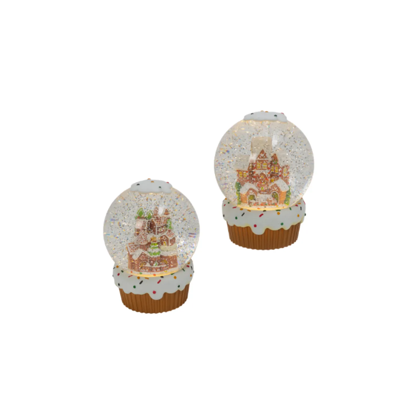 7.6" Battery Operated Gingerbread House Spinning Water Globe 2597420