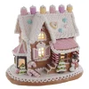 9" Battery Operated LED Lighted Claydough Gingerbread Cake Christmas House GBJ0010