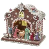 12.5" Battery Operated LED Light Up Nativity Gingerbread House Christmas Figure N1036