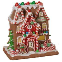 9" Battery Operated Lighted Clay Dough Gingerbread Christmas House 2659510