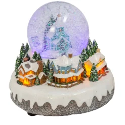 6.7" Battery Operated Musical Town Scene Spinning Water Globe Christmas Decoration 2599670