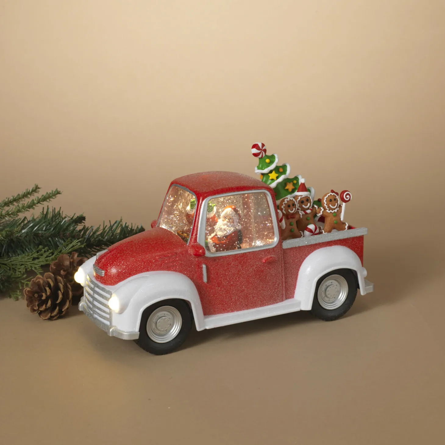 11.5" Battery Operated Santa In Red Truck Spinning Water Globe 2600550