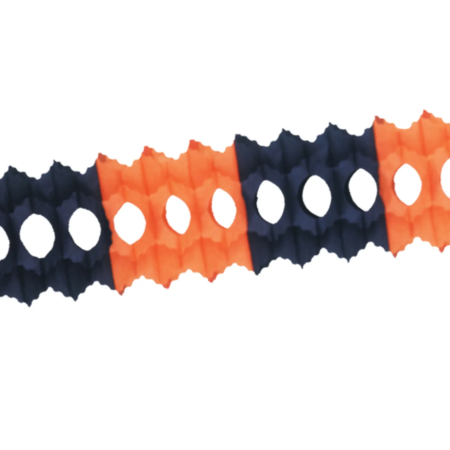12' Beistle Orange And Black Tissue Paper Halloween Garland 55036-OB