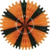 25" Beistle Orange And Black Tissue Paper Fan Halloween Decoration 55293-OB