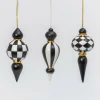 8.5" Black And White Finial Glass Christmas Ornament 2551730