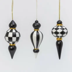 8.5" Black And White Finial Glass Christmas Ornament 2551730