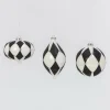 4.5" Black And White Harlequin Design Glass Christmas Ornament 2544420