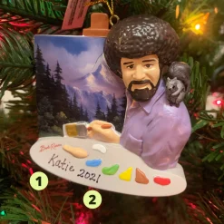 3.5" Bob Ross Painting Personalized Christmas Ornament BO2201