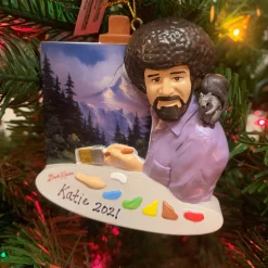 3.5" Bob Ross Painting Personalized Christmas Ornament BO2201