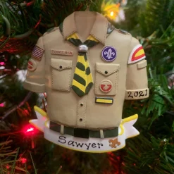 3.5" Boy Scout Shirt Personalized Christmas Ornament BS2202B