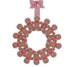 18" Claydough Gingerbread Cookie Christmas Wreath 9742089
