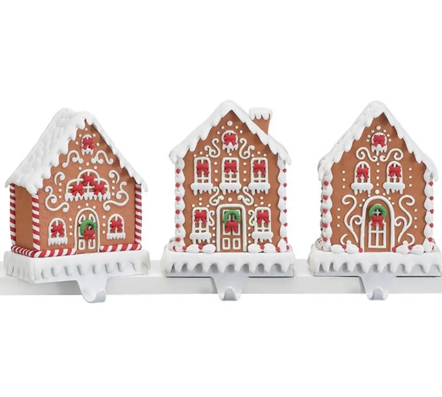 7.75" Claydough Gingerbread House Christmas Stocking Holder 9742090