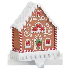 7.75" Claydough Gingerbread House Christmas Stocking Holder 9742090