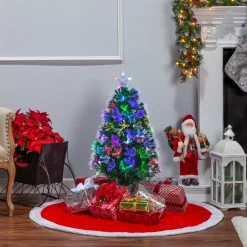 3' Color Changing Fiber Optic Tinsel Christmas Tree 6522-30M