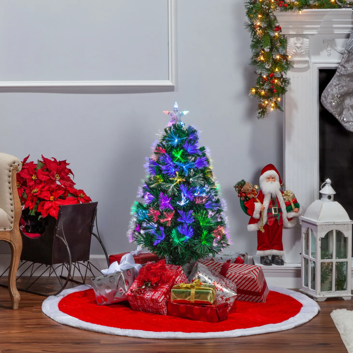 3' Color Changing Fiber Optic Tinsel Christmas Tree 6522-30M
