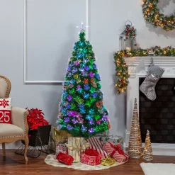 6' Color Changing Fiber Optic Tinsel Christmas Tree 6522-60M