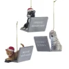 3.25" Computer Cat With Santa Hat Christmas Ornament E0600