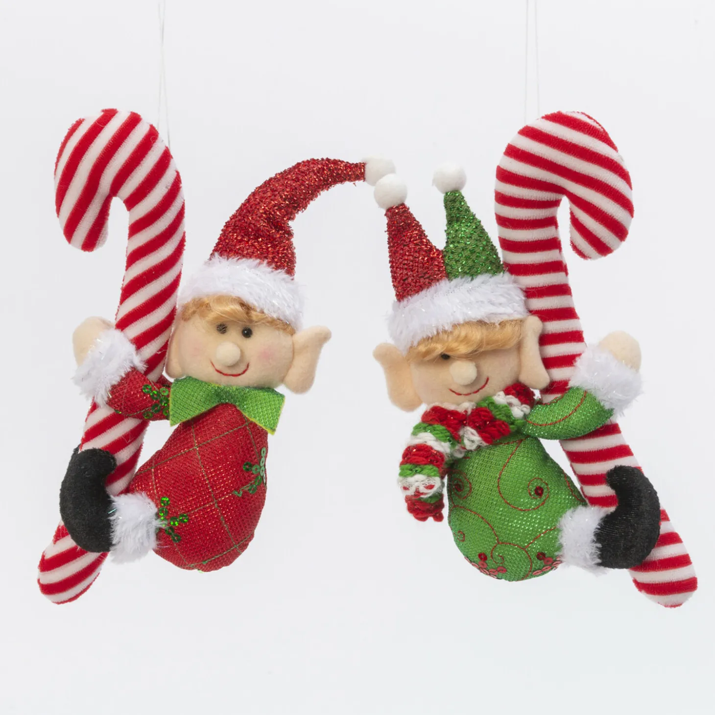 11.8" Elf Holding Candy Cane Christmas Ornament 2618180
