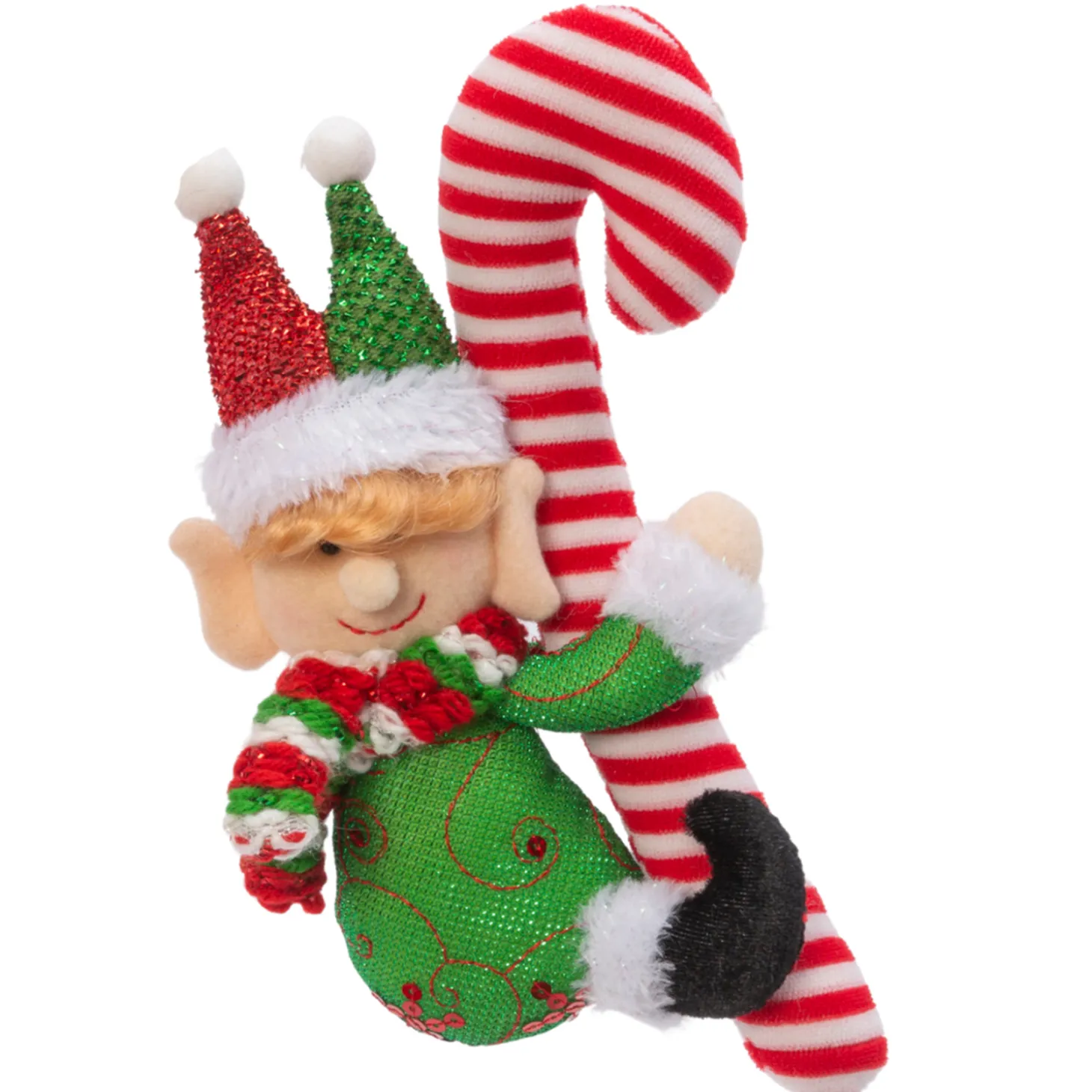 11.8" Elf Holding Candy Cane Christmas Ornament 2618180