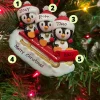 3.75" Family Of 3 Penguins On Sled Personalized Christmas Ornament OR1915-3
