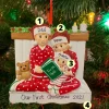 4.25" Family Of 3 Reading In Bed Personalized Christmas Ornament OR2025-3