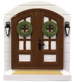 4.25" Farm House Door Personalized Christmas Ornament OR2140
