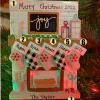 5" Fireplace Mantle Stocking Family Of 5 Personalized Christmas Ornament OR2030-5