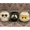 6" Ghost, Skull, Or Black Cat Halloween Blow Mold Candy Pails