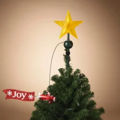 20" JOY Or Ho Ho Ho Electric Lighted Animated Santa Flying Around Tree Christmas Tree Topper 2604030