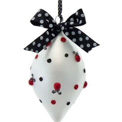 5" Ladybug Ball Glass Christmas Ornament T3001