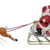72" Large Santa With Sleigh And Reindeer Blow Mold C6480