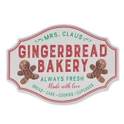 18" Metal Embossed Metal Gingerbread Christmas Sign 2604190