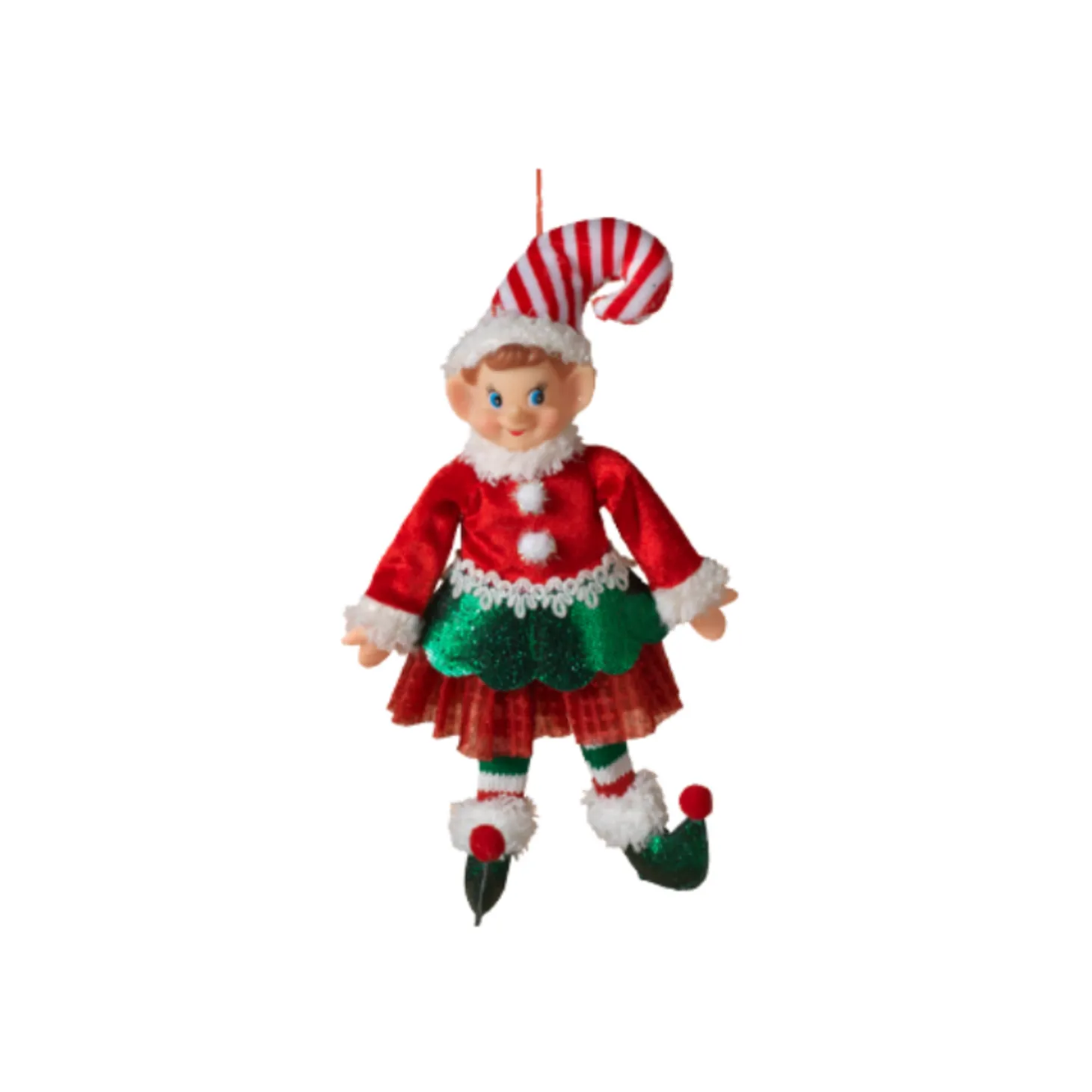 10.75" Metallic Red And White Elf Christmas Ornament 2617580