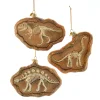 4.75" Noble Gems Dinosaur Fossil Glass Christmas Ornament NB1726