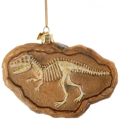 4.75" Noble Gems Dinosaur Fossil Glass Christmas Ornament NB1726
