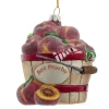 5.5 Noble Gems Peaches In Basket Glass Christmas Ornament NBX0050