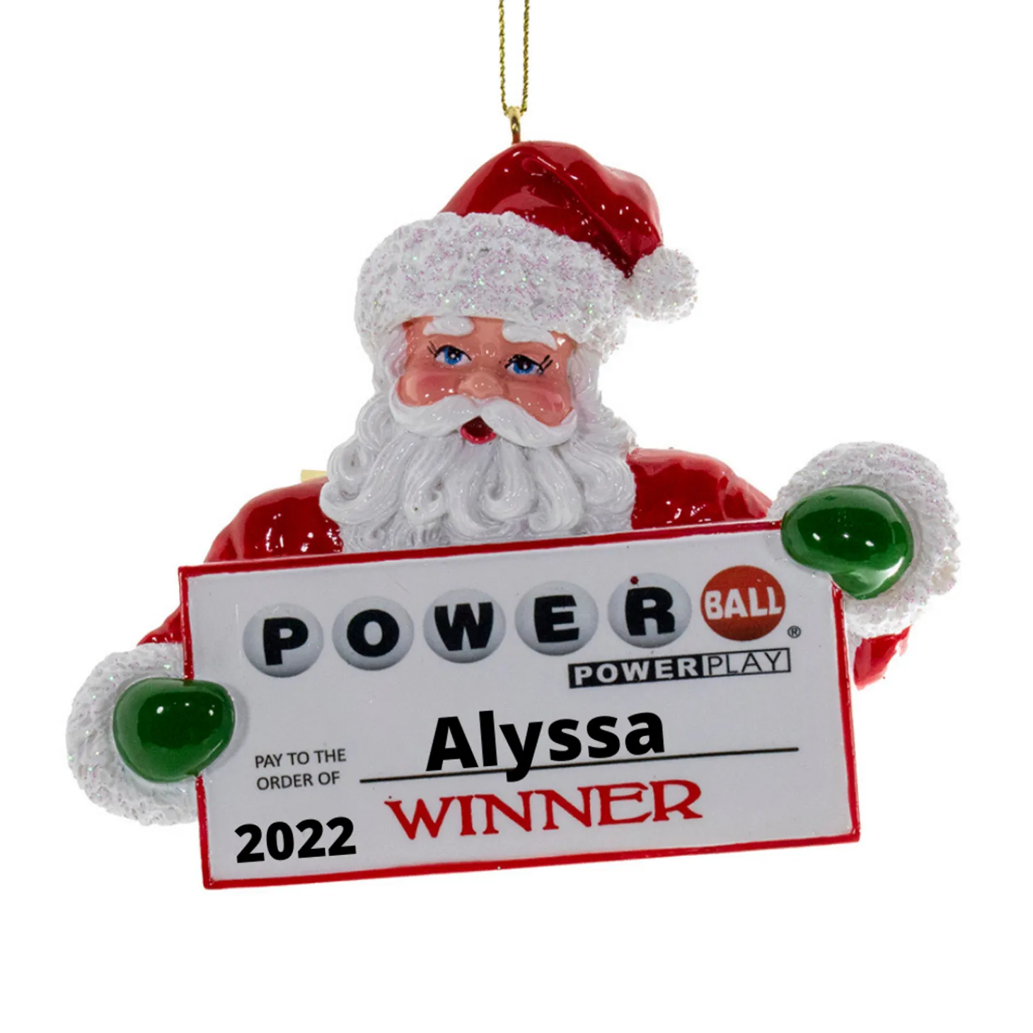 3" Power Ball Santa Personalized Christmas Ornament PB2221