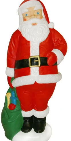 60" Santa And Elf 10 Piece Lighted Christmas Blow Mold Set