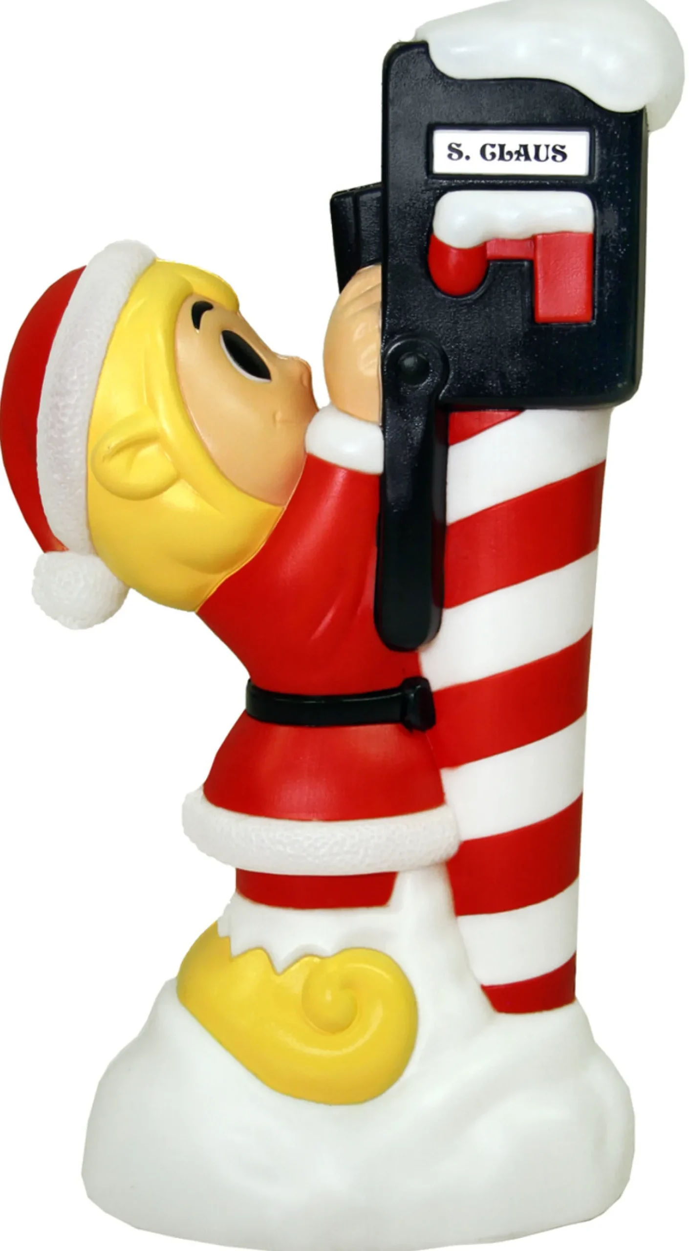 60" Santa And Elf 10 Piece Lighted Christmas Blow Mold Set