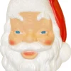 17" Santa Face Lighted Christmas Blow Mold Decoration C3410