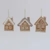 4.5" Set Of 3 Clay Dough Gingerbread House Christmas Ornament 2597210