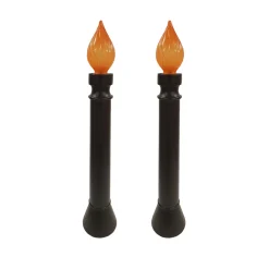 40" Set Of 2 Lighted Black Candle Blow Mold Halloween Decoration 62300