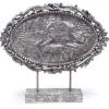 20.75" Silver Santa In Sleigh Scene Christmas Decoration 9742071