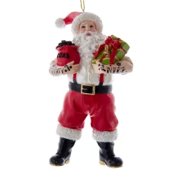 5" Tattoo Santa Christmas Ornament E0674