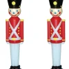 31" Toy Soldier With Black Hat Plastic Blow Mold Outdoor Set Of 2 Christmas Decoration 76440