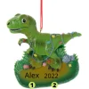3.5" T-Rex Dinosaur With Lights Personalized Christmas Ornament A2156