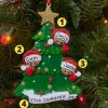 African American Christmas Tree Family Of 3 Personalized Christmas Ornament AA827-3